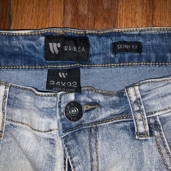 Men’s Ripped Biker Jeans - Picture 2 of 3